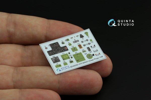 Quinta Studio QD48250 H75 M/N/O Hawk 3D-Printed &amp; coloured Interior on decal paper (Clear Prop) 1/48