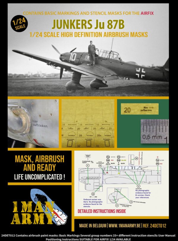 1 Man Army 24DET012 Junkers Ju 87B (Airfix) 1/24