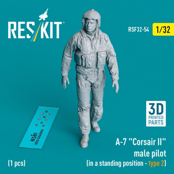 RESKIT RSF32-0054 A-7 "Corsair II" male pilot (in a standing position - type 2) (1 pcs) (3D Printed) (1/32)
