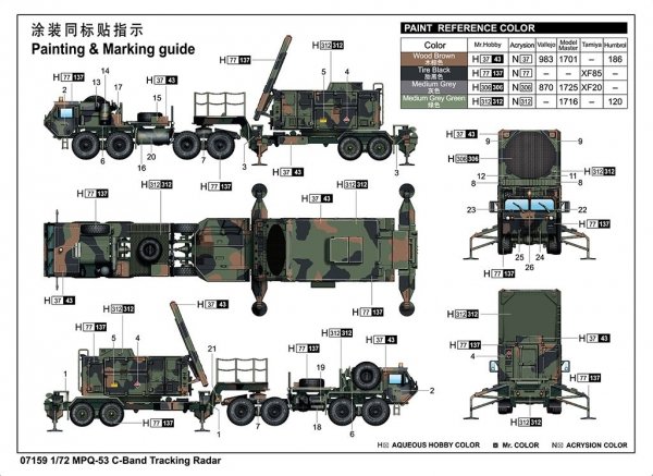 Trumpeter 07159 MPQ 53 C-Band Tracking Radar 1/72