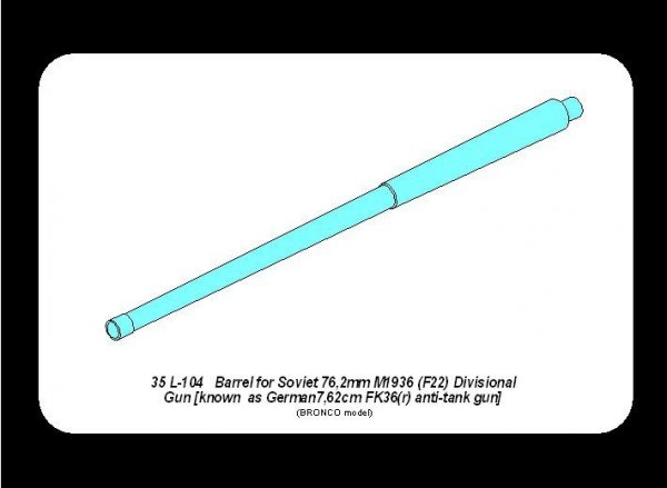 Aber 35L-104 Barrel for Soviet 76,2mm M1936 (F22) Divisional Gun (1:35)	