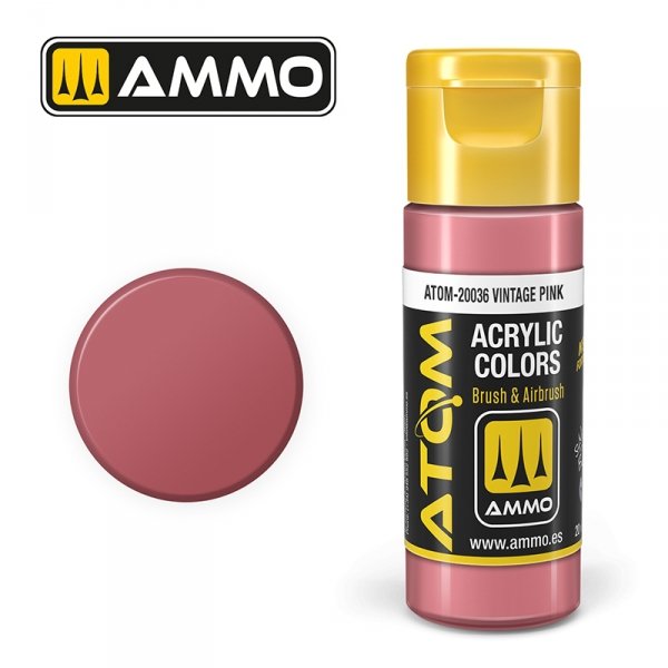 AMMO of Mig Jimenez 20036 ATOM COLOR Vintage Pink 20ml