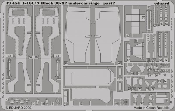 Eduard 49454 F-16C/ N Block 30/32 undercarriage Tamiya 1/48