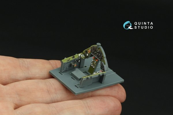 Quinta Studio QD48330 F6F-3 Hellcat 3D-Printed &amp; coloured Interior on decal paper (Eduard) 1/48