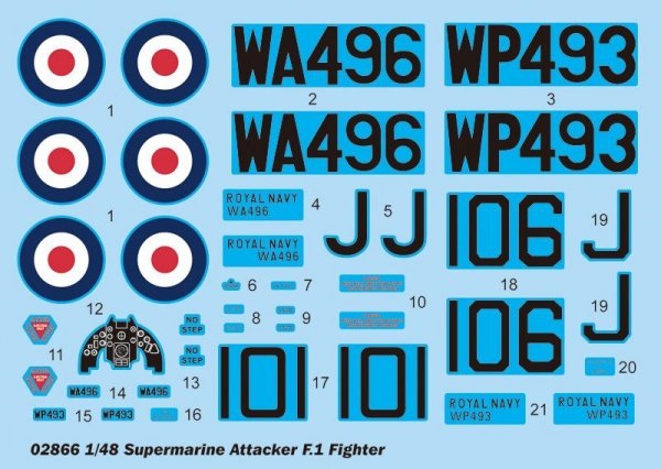 Trumpeter 02866 Supermarine Attacker F.1 Fighter  (1:48)