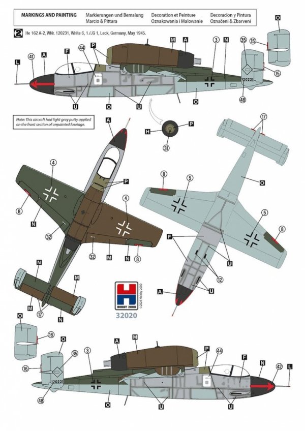 Hobby 2000 32020 Heinkel He 162 A-2 Salamander 1/32