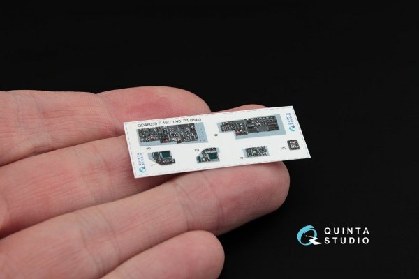 Quinta Studio QD48035 F-16С 3D-Printed &amp; coloured Interior on decal paper (for Hasegawa kit) 1/48