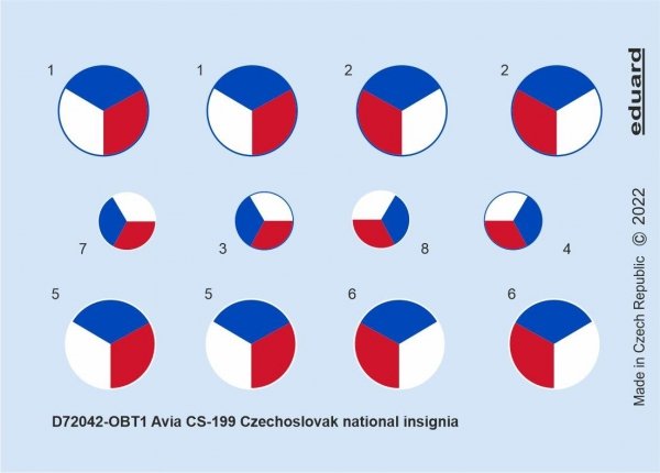 Eduard D72042 CS-199 Czechoslovak national insignia Eduard 1/72