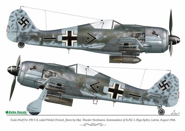 Exito ED72004 DECALS Luftwaffe Ground Attackers vol.1 - Ju 87 D-3, Hs 129, Fw 190F-8 1/72