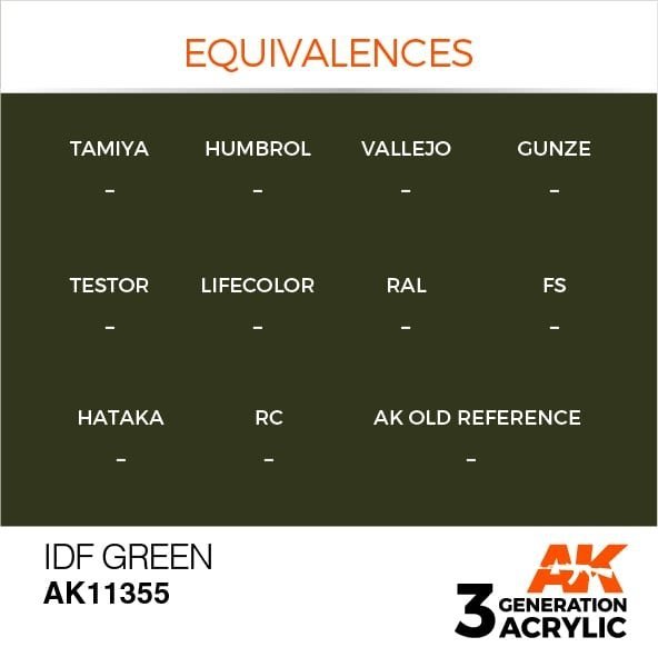 AK Interactive AK11355 IDF Green 17ml