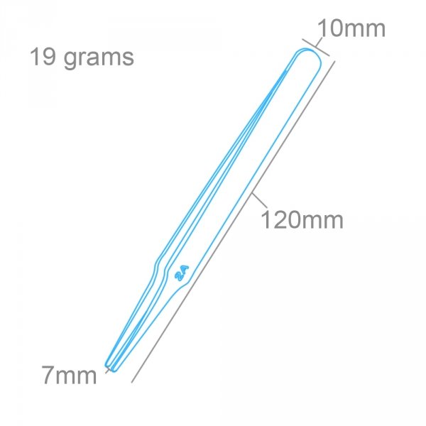 Modelcraft PTW2185-2A Flat Rounded Stainless Steel Tweezers (120mm)