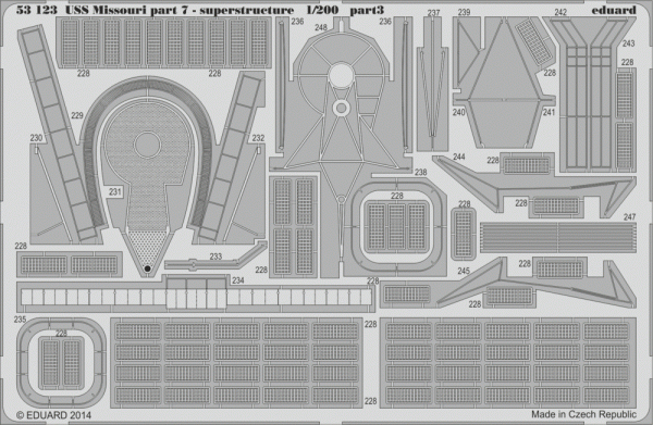 Eduard 53123 USS Missouri part 7 - superstructure TRUMPETER 1/200
