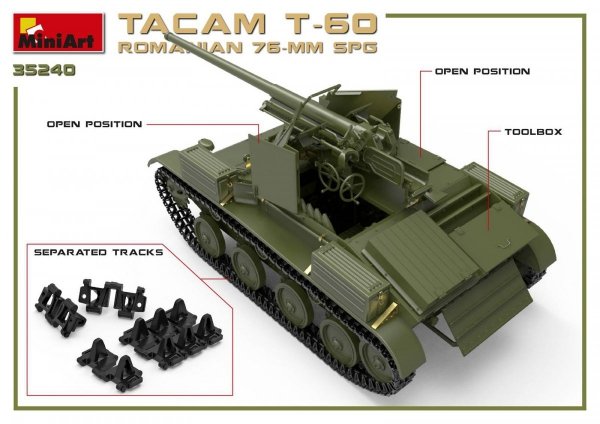 MiniArt 35240 ROMANIAN 76-mm SPG TACAM T-60 INTERIOR KIT 1/35