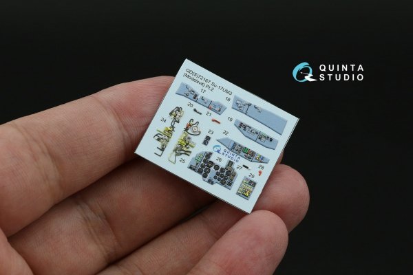 Quinta Studio QD+72167 Su-17UM3 3D-Printed &amp; coloured Interior on decal paper (Modelsvit) (with 3D-printed resin part) 1/72