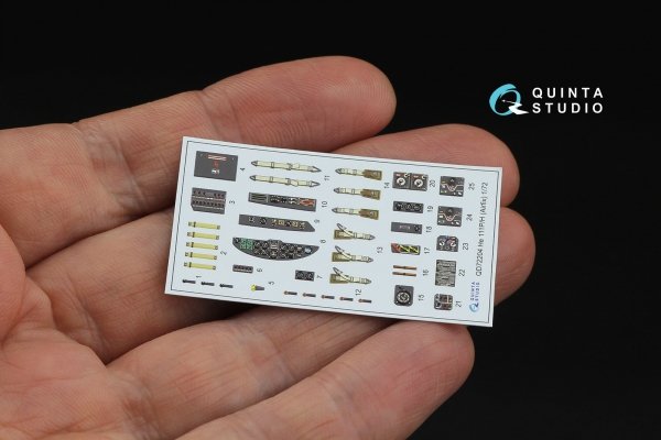 Quinta Studio QD72204 He 111 P/H 3D-Printed &amp; coloured Interior on decal paper (Airfix) 1/72