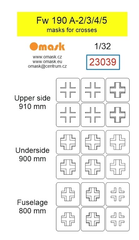 Omask 23039 Fw 190 A-2/3/4/5 masks for crosses 1/32