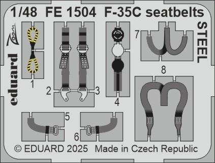 Eduard FE1504 F-35C seatbelts STEEL Tamiya 1/48