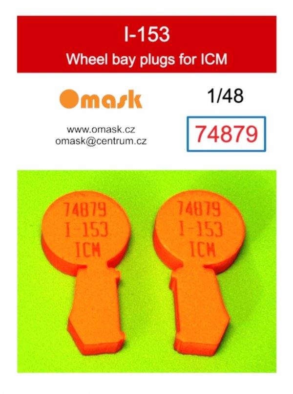 Omask 74879 I-153 wheel bay plugs (for ICM 48095, 48096, 48099) 1/48