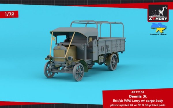 Armory Models 72101 Dennis 3t Lorry, British WWI lorry w/ flatbed cargo body 1/72