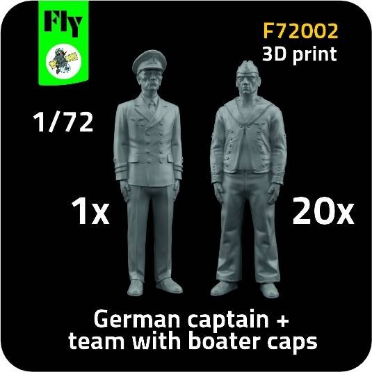 Fly F72002 1x German captain + 20x sailor figures with boater caps 1/72