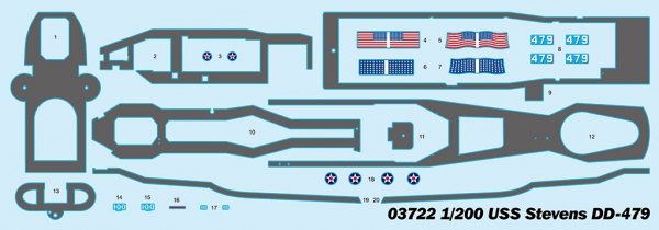 Trumpeter 03722 USS Stevens DD-479 1/200