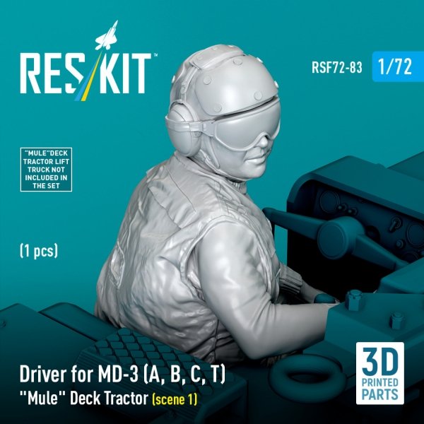 RESKIT RSF72-0083 Driver for MD-3 (A, B, C, T) "Mule" Deck Tractor (scene 1) (1 pcs) (3D Printed) 1/72