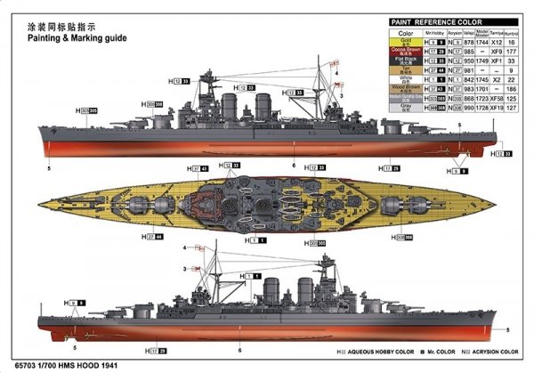 I Love Kit 65703 HMS Hood 1941 Top Grade 1/700