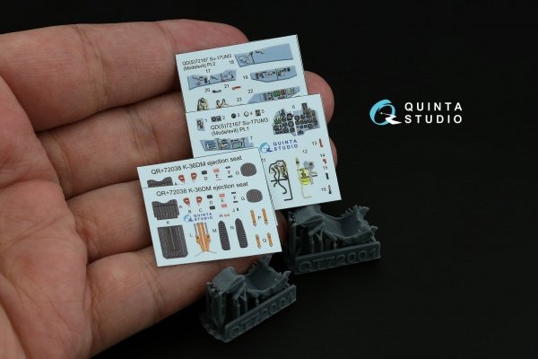 Quinta Studio QD+72167 Su-17UM3 3D-Printed &amp; coloured Interior on decal paper (Modelsvit) (with 3D-printed resin part) 1/72