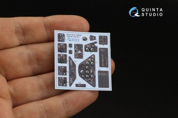 Quinta Studio QD32138 Ar 196A/B 3D-Printed &amp; coloured Interior on decal paper (Revell) 1/32