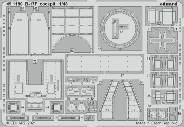 Eduard 491180 B-17F cockpit HKM 1/48