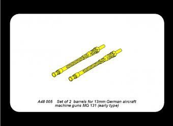 Aber A48 005 Set of 2 barrels for German 13mm aircraft machine guns MG 131 (early type) (1:48)