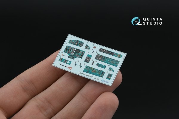 Quinta Studio QD+48560 MiG-25PD 3D-Printed &amp; coloured Interior on decal paper (ICM) (with 3D-printed resin parts) 1/48