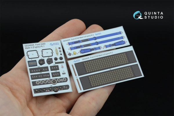 Quinta Studio QDS-24025 Ford GT40 Mark II 3D-Printed &amp; coloured Interior on decal paper (Fujimi) (Small version) 1/24