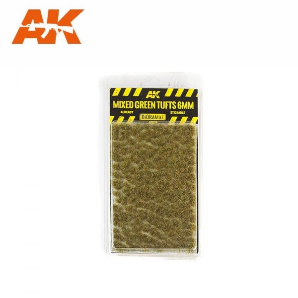 AK Interactive AK8119 MIXED GREEN TUFTS 6MM