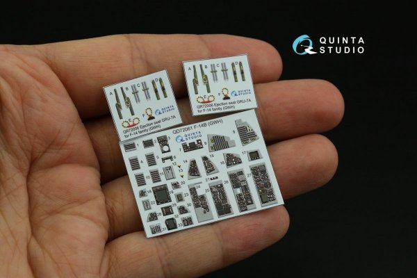 Quinta Studio QD72061 F-14B 3D-Printed &amp; coloured Interior on decal paper (GWH) 1/72