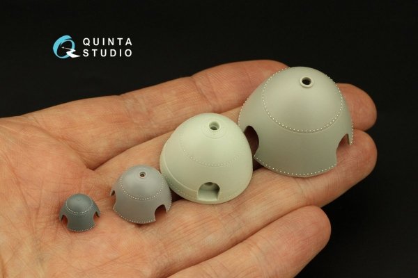 Quinta Studio QRV-045 Radial riveting rows (rivet size 0.2 mm, gap 0.8 mm, suits 1/35-32), Black color 1/32 - 1/35