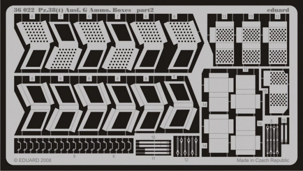 Eduard 36022 Pz.38(t) Ausf. G Ammo. Boxes 1/35 Dragon