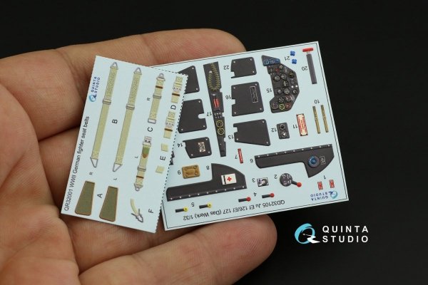 Quinta Studio QD32105 Ju EF 126/EF 127 3D-Printed &amp; coloured Interior on decal paper (Das Werk) 1/32