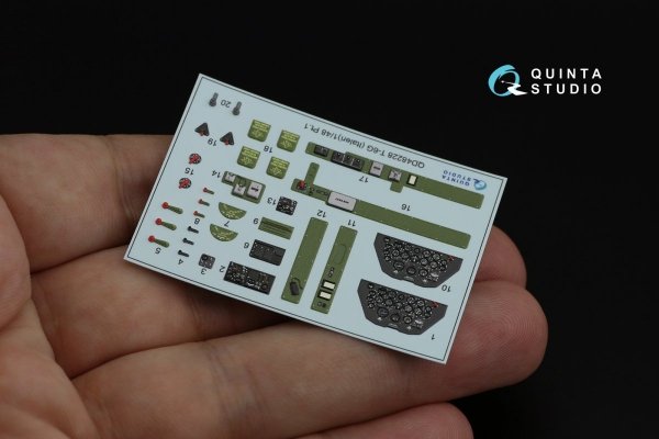 Quinta Studio QD48228 T-6G 3D-Printed &amp; coloured Interior on decal paper (Italeri) 1/48