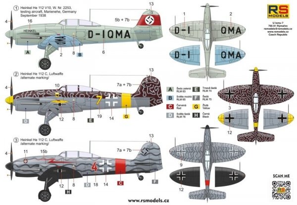 RS Models 94007 Heinkel 112 V10 1/72