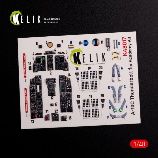 KELIK K48017 A-10C &quot;Thunderbolt &quot; interior 3D decals for Academy kit 1/48