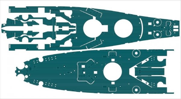 Pontos 37026FB USS BB-63 Missouri 1945 Advanced Detail Up Set (Deck Blue 20B stained wooden deck) (1:350)