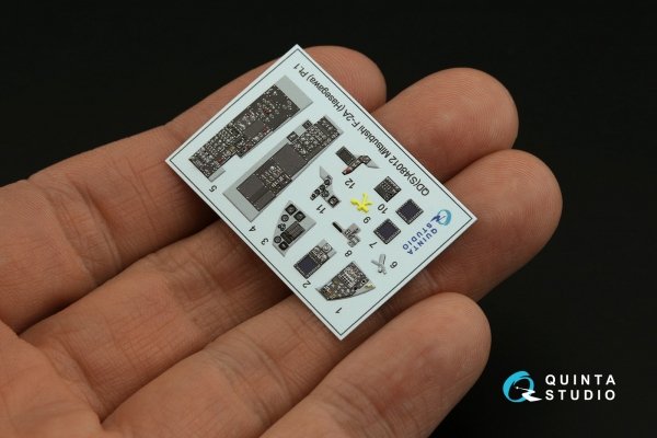 Quinta Studio QD48012 Mitsubishi F-2A 3D-Printed coloured Interior on decal paper (Hasegawa) 1/48