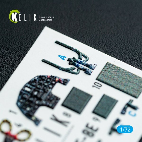 Kelik K72084 F-8E Crusader - interior 3D decals for Academy kit (1/72)