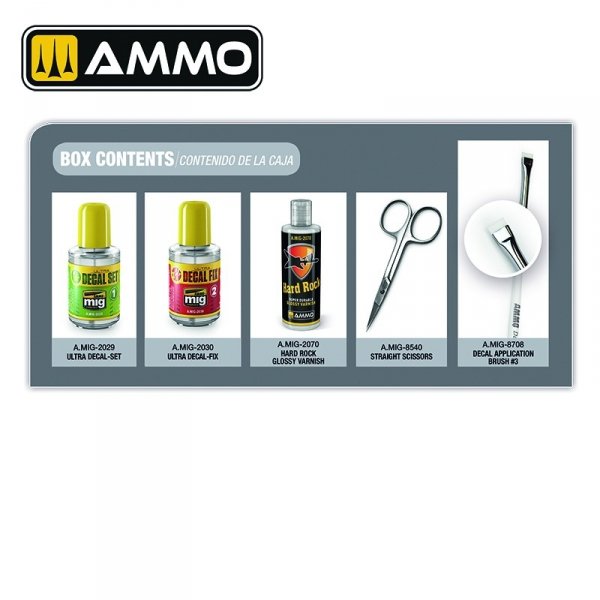 AMMO of Mig Jimenez 7821 Beginners Set - Decal Application