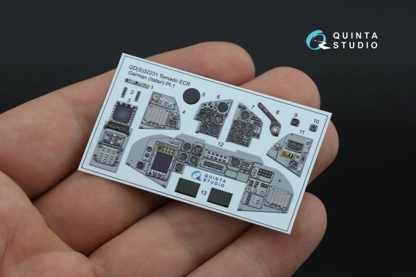Quinta Studio QDS+32231 Tornado ECR German 3D-Printed &amp; coloured Interior on decal paper (Italeri) (Small version) (with 3D-printed resin parts) 1/32