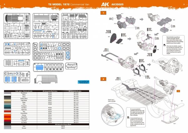AK Interactive AK35025 T2 MODEL 1972 COMMERCIAL VAN 1/35
