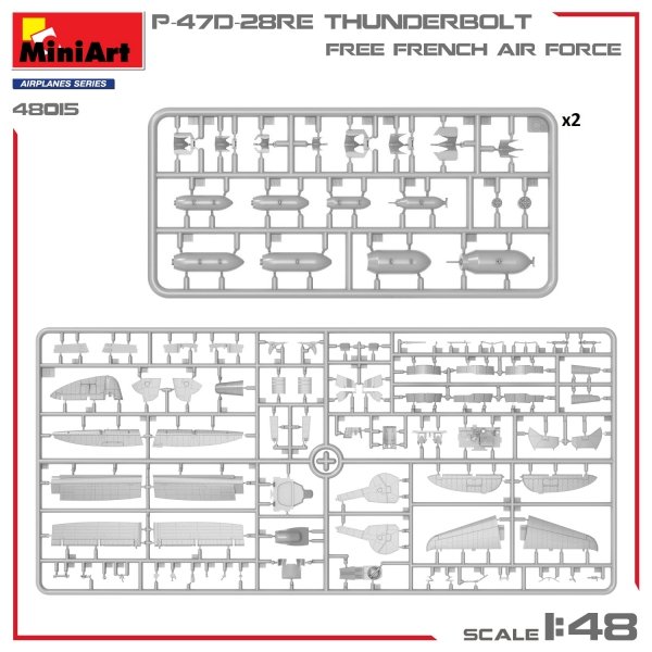 MiniArt 48015 P-47D-28RE THUNDERBOLT. FREE FRENCH AIR FORCE 1/48