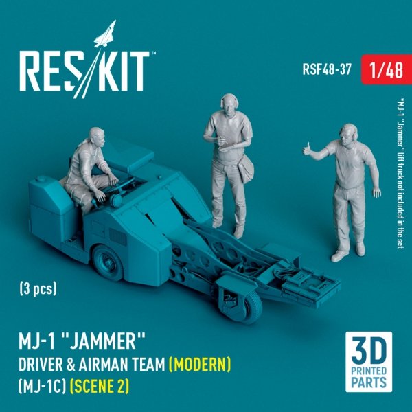 RESKIT RSF48-0037 MJ-1 "Jammer" Driver &amp; airman team (Modern) (MJ-1C) (scene 2) (3 pcs) (3D Printed) (1/48)