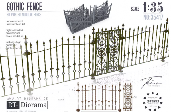 RT-Diorama 35417 Gothic Fence 1/35